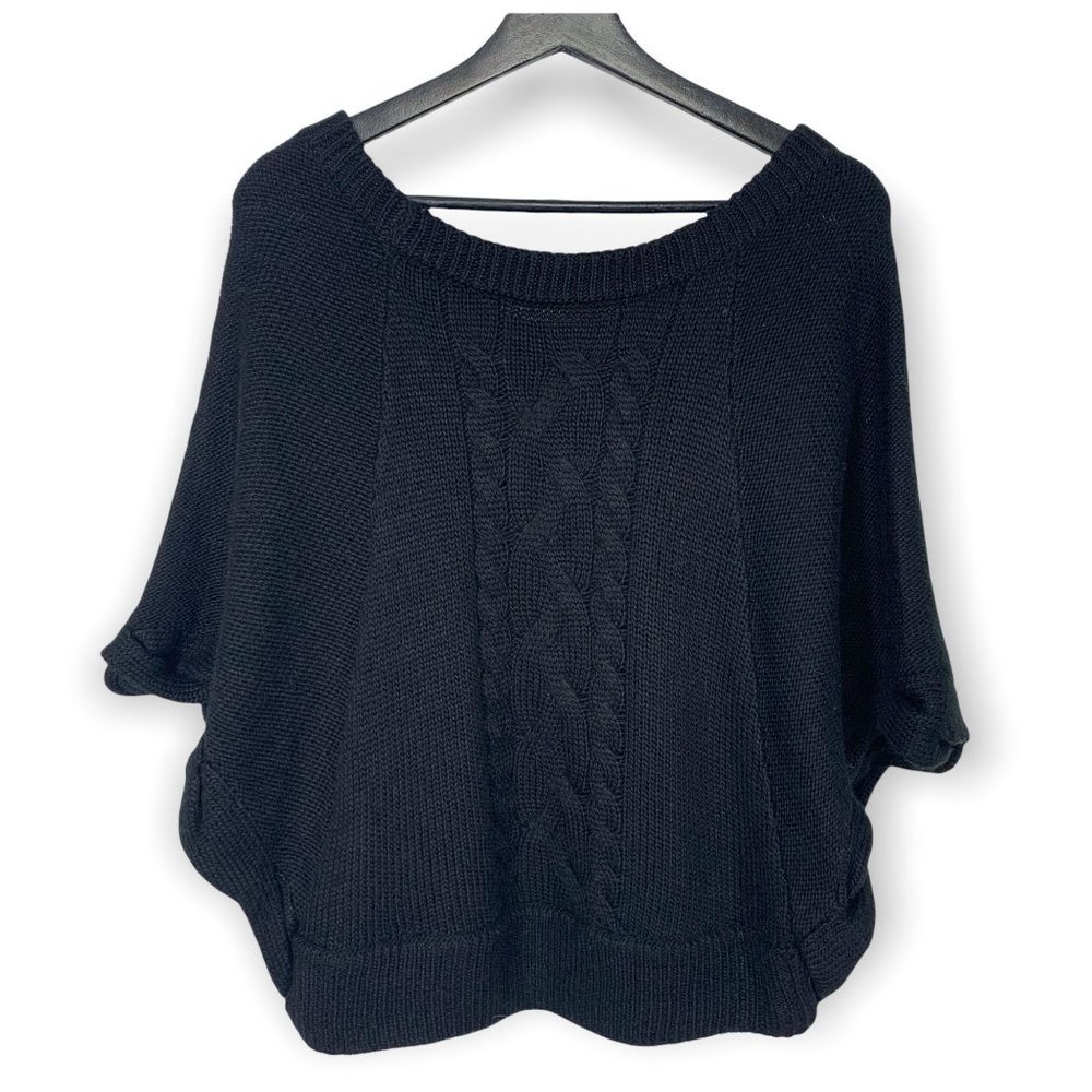 Vitality Art Life Knit Wool Blend Sleeved Poncho Small